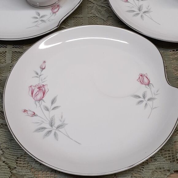 Snack set 7-pc , Regina Rose by Royal Cameo & Sterling Rose pitcher - Picture 3 of 14